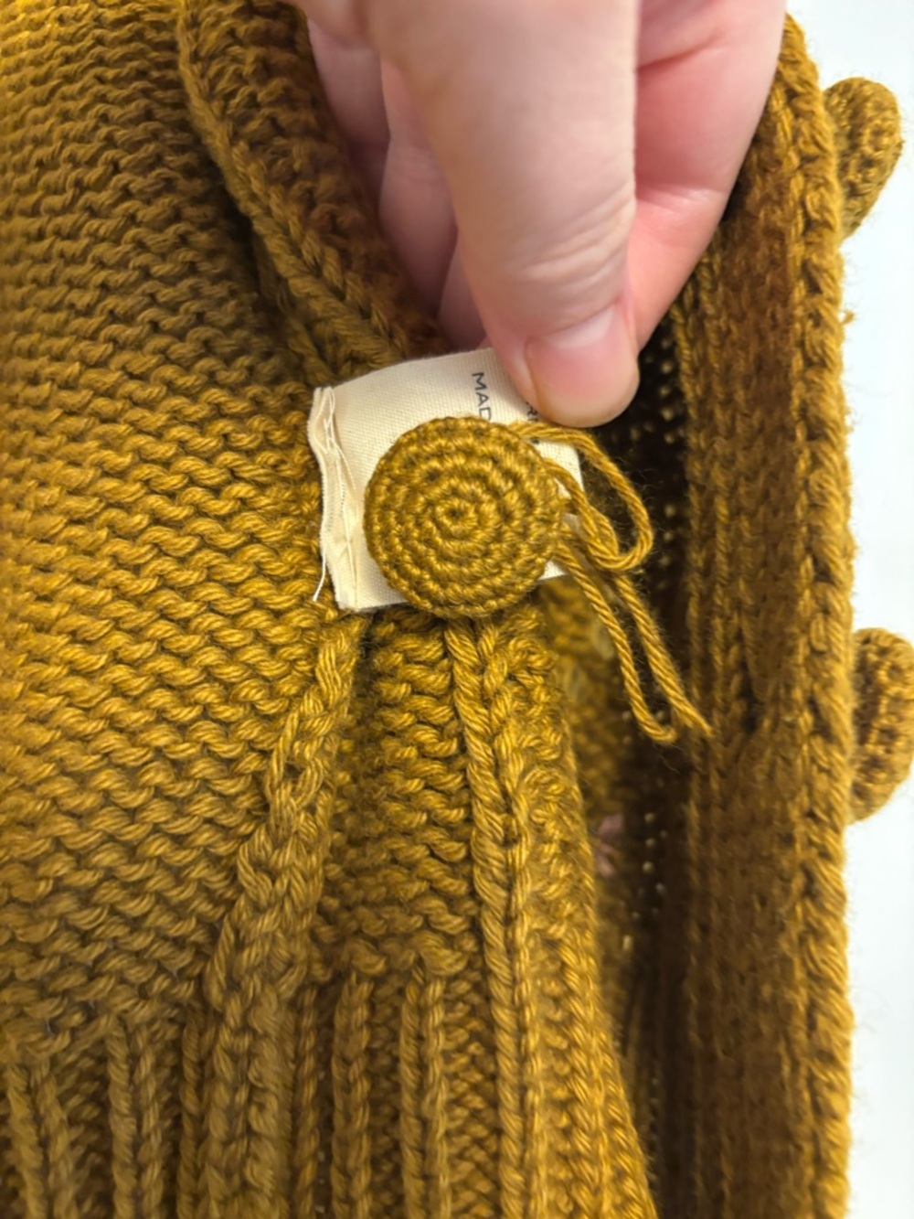 DÔEN Forget Me Not Cardigan Small Mustard Embroidered Organic Cotton - Picture 9 of 16